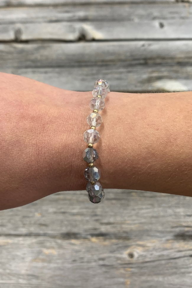 Crystal Clear Faceted Bead Bracelet