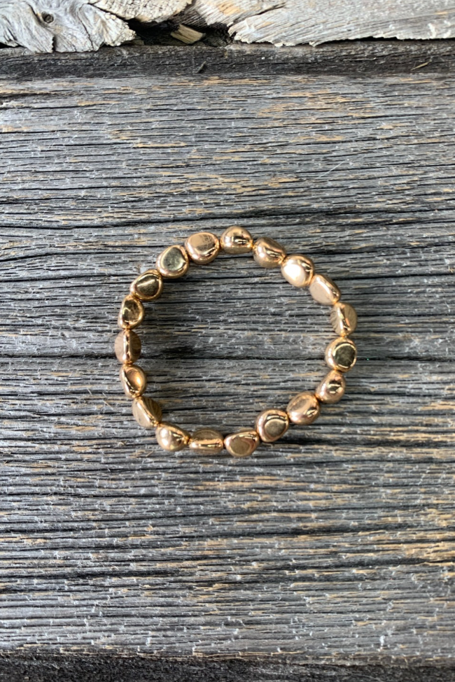 Chunky Gold Nugget Beaded Bracelet