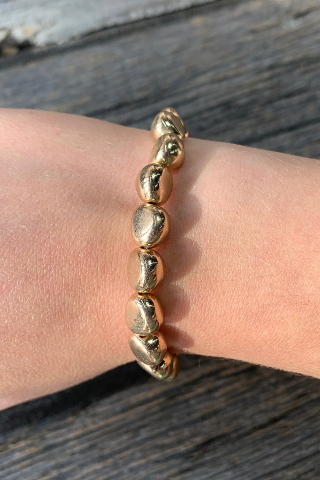 Chunky Gold Nugget Beaded Bracelet