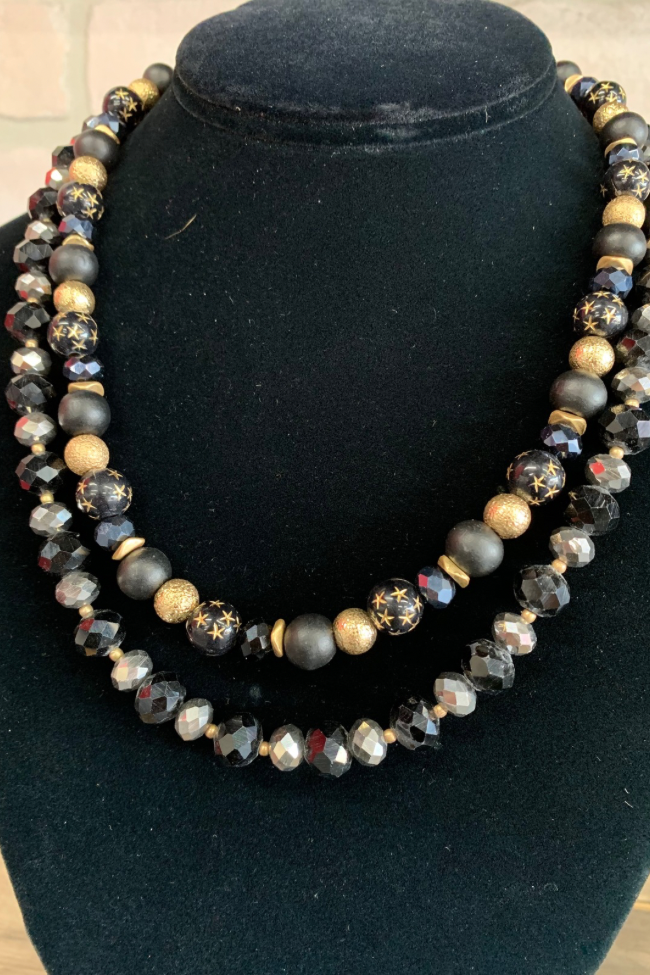 Midnight Glamour Layered Necklace