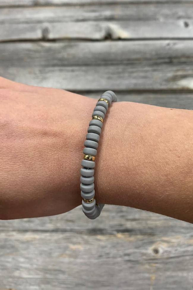 Slate Stacker Stretch Bracelet