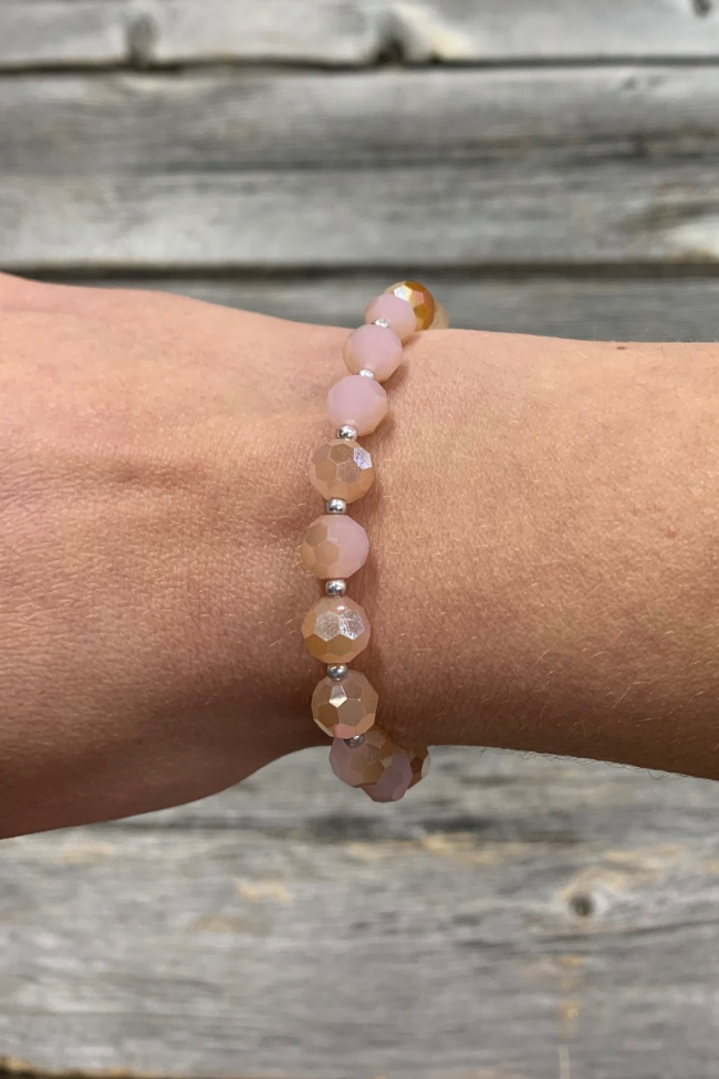 Blush Sparkle Beaded Bracelet