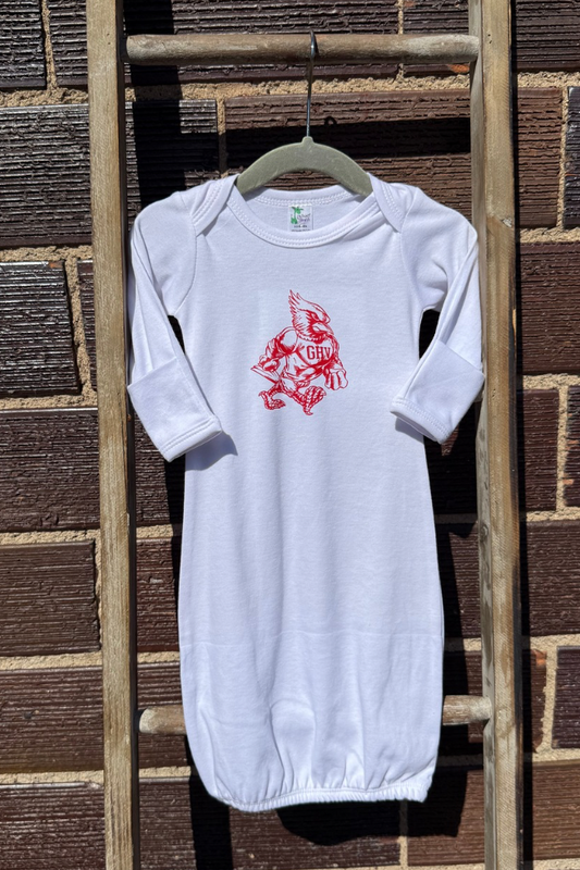 White Cardinals Baby Gown (0-3 months)