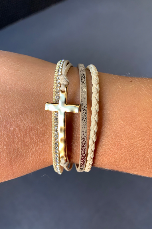 Elegant Multi-Strand Cross Bracelet