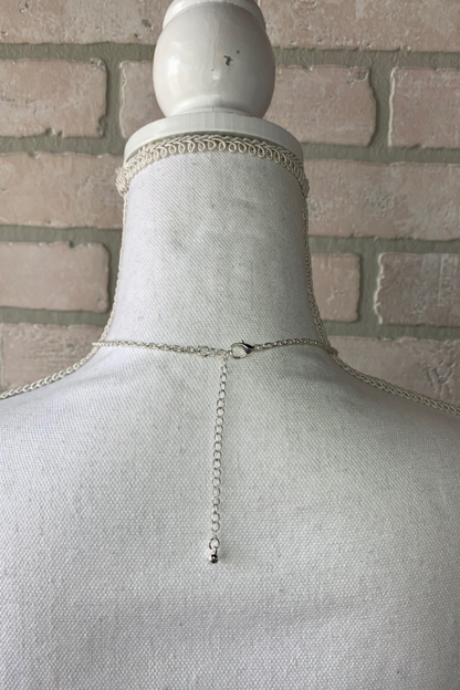 Silver Aztec Diamond Drop Pendant Necklace