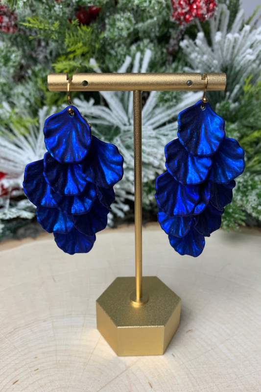 Azure Petal Cascade Earrings