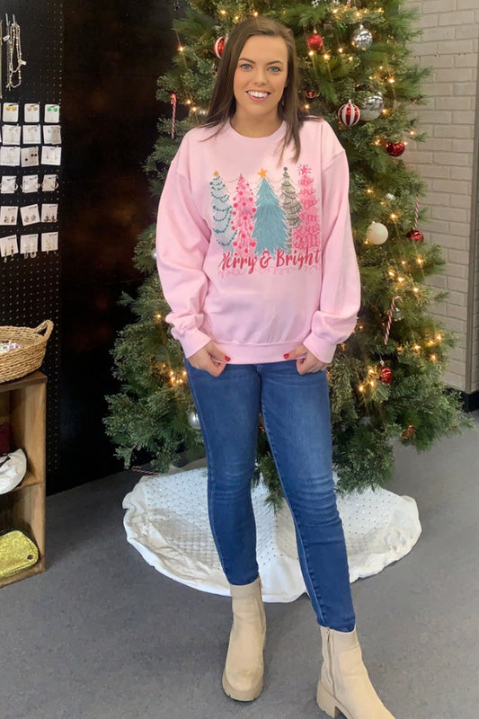 Merry and Bright Trees Sweatshirt