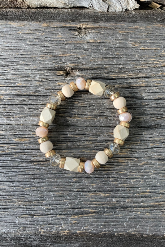 Ivory & Gold Beaded Bracelet