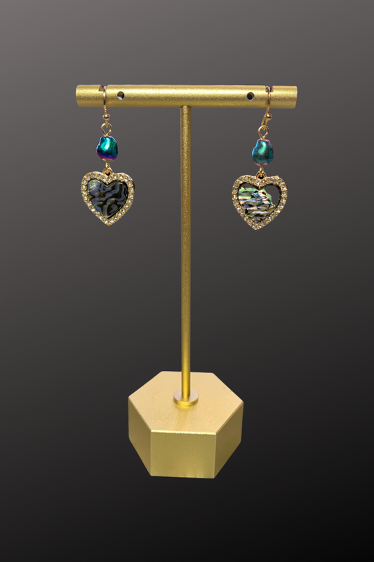 Iridescent Heart Drop Earrings