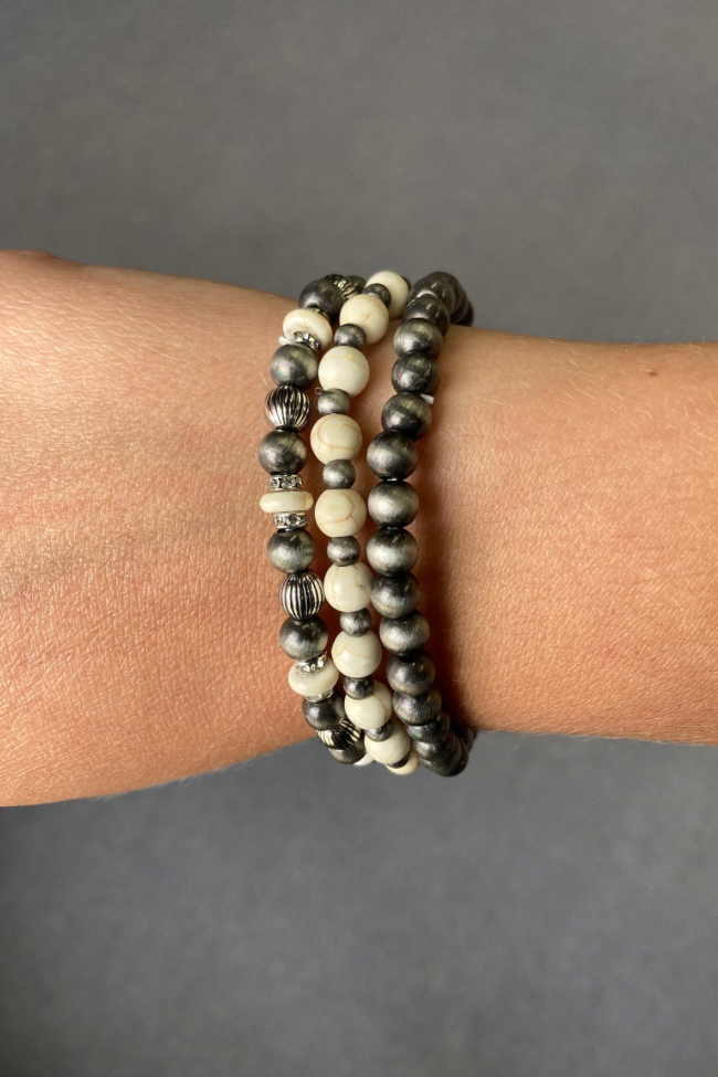 Navajo Pearl Bead Bracelet Set