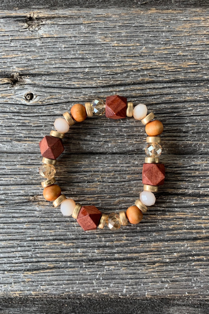 Brown & Gold Beaded Bracelet
