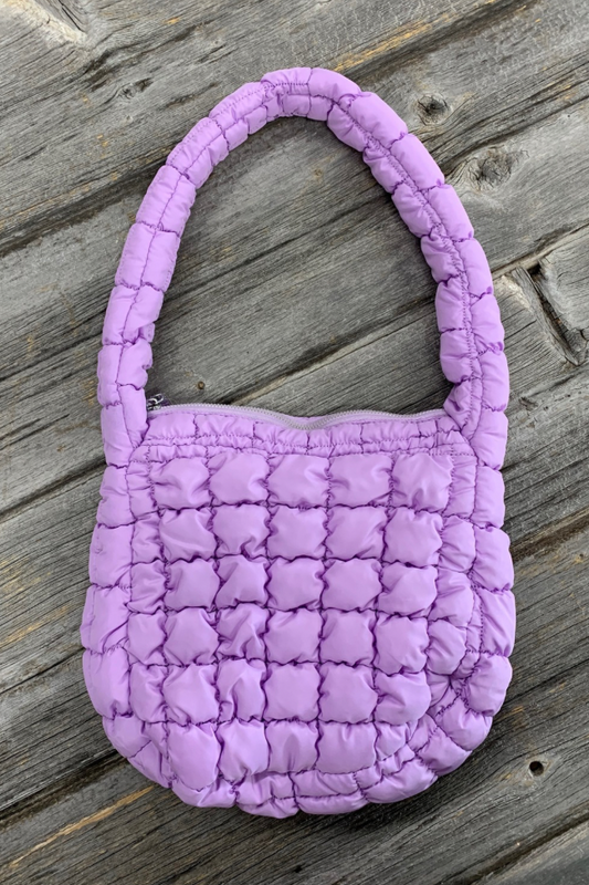 Lilac Puffer Shoulder Bag