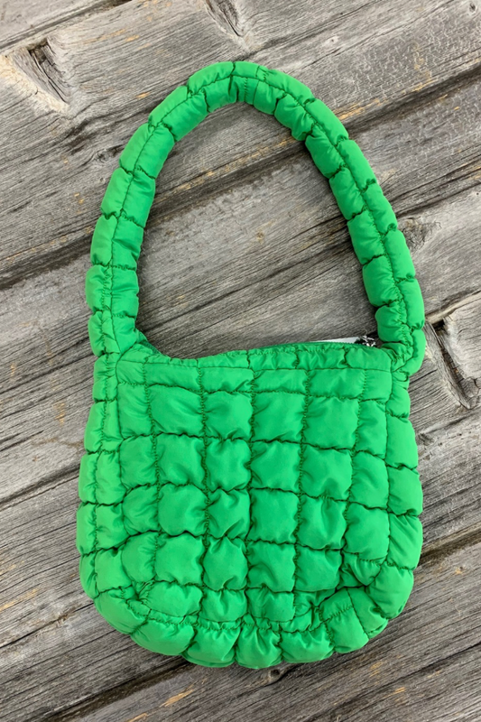 Green Puffer Shoulder Bag