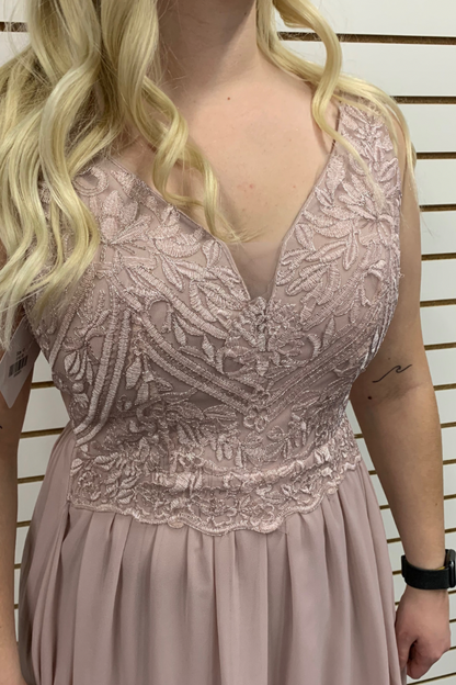 Mauve Dress with Lace Top