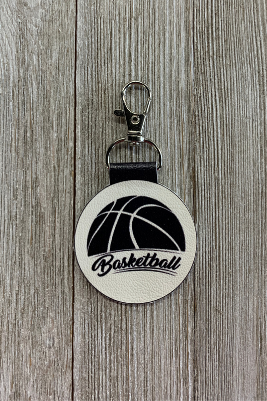 Basketball Leather Keychain