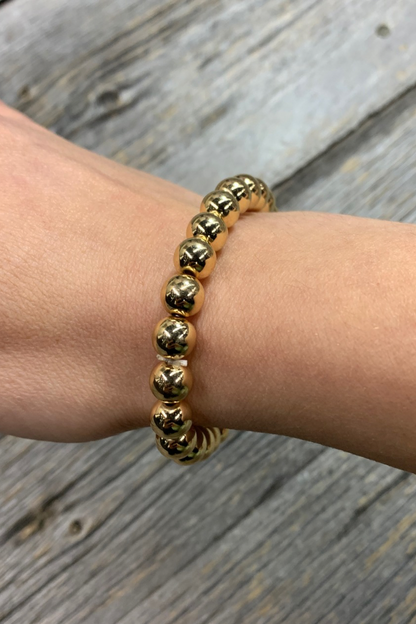 Shiny Gold Beaded Bracelet