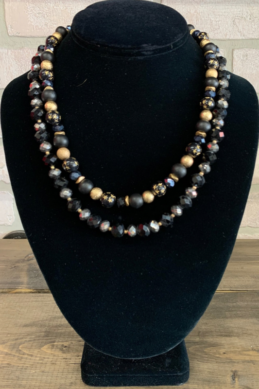 Midnight Glamour Layered Necklace