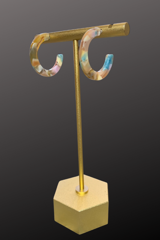 Marble Acrylic Hoop Earrings