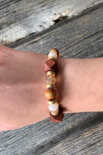Brown & Gold Beaded Bracelet