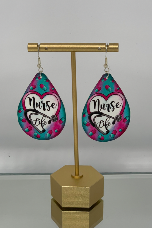 Nurse Life Leather Earrings