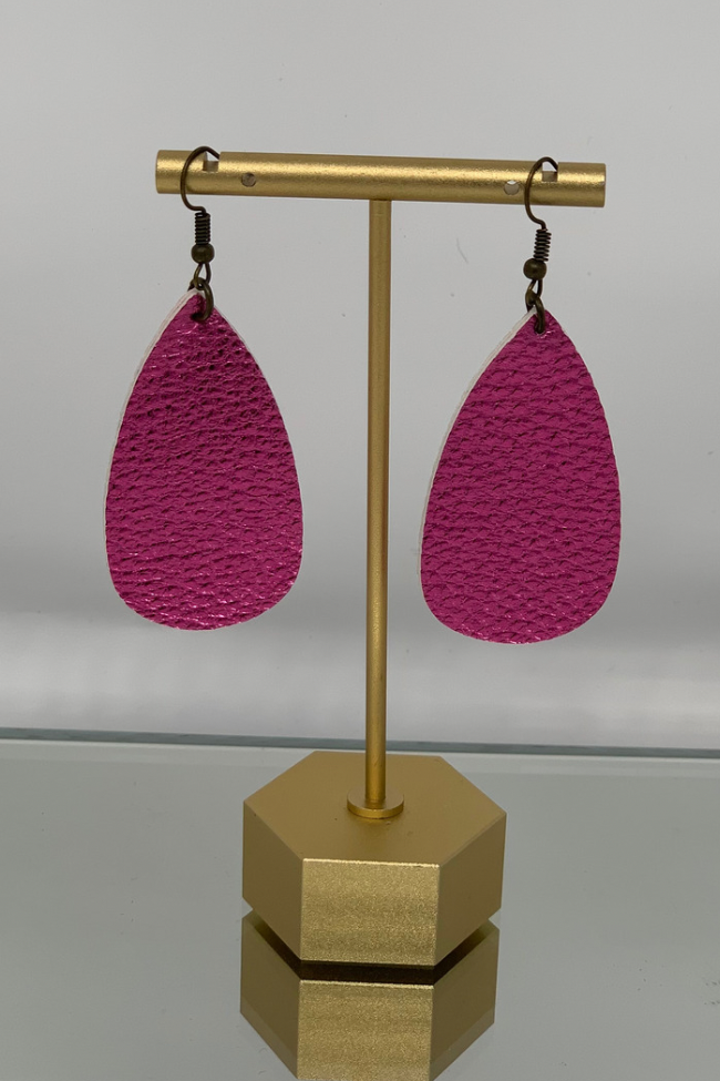 Metallic Hot Pink Earrings