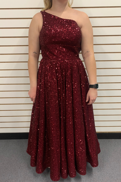 Sherri Hill Burgundy Sequin Dress