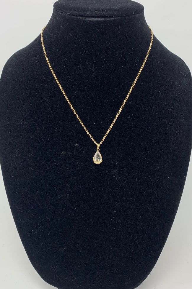 Gold Crystal with Flowers Necklace