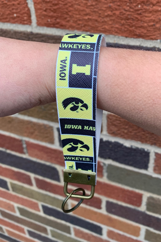 Yellow and Black Hawkeyes Keychain