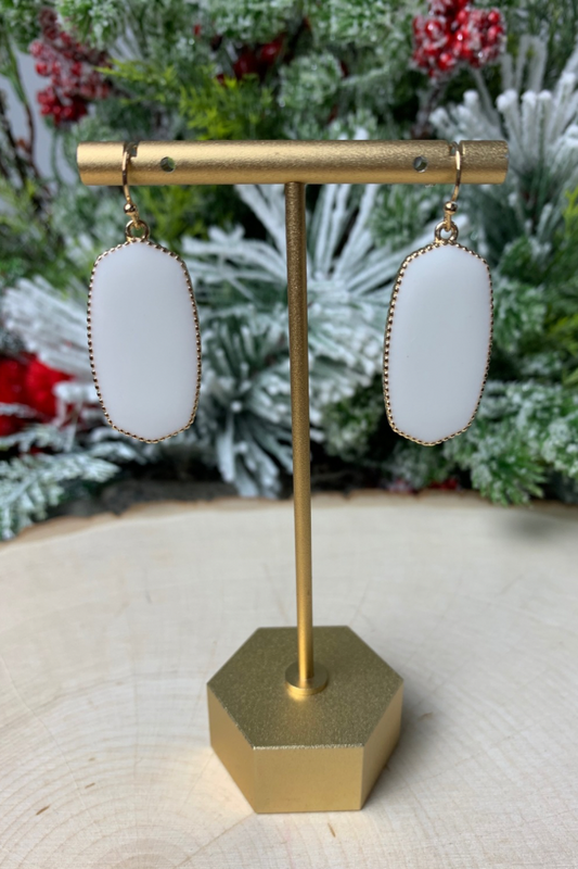 White Onyx Earrings