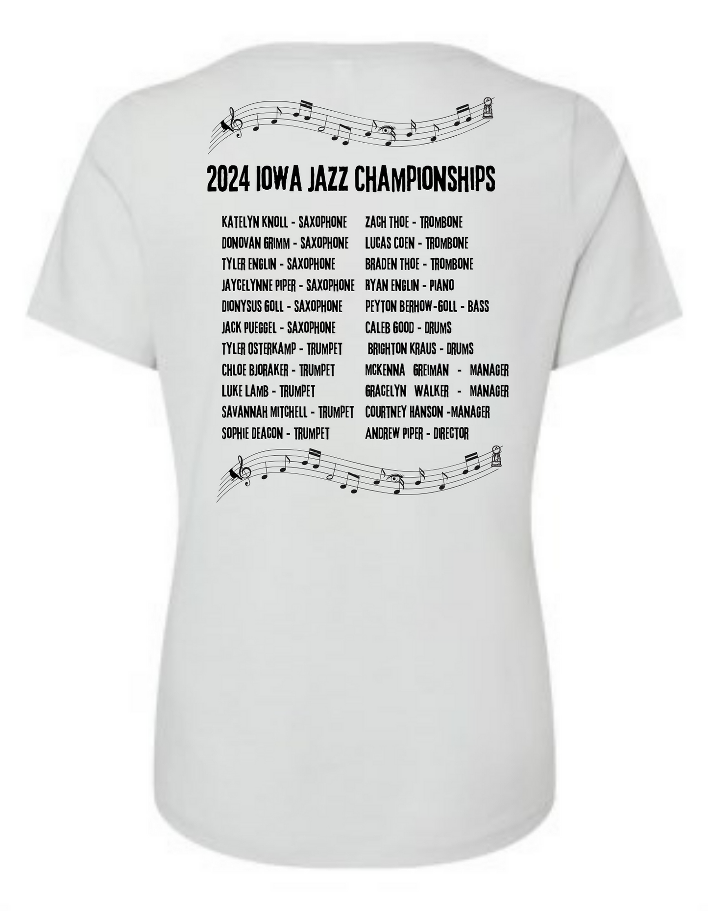 GHV State Jazz Ensemble Ladies V-Neck Tee