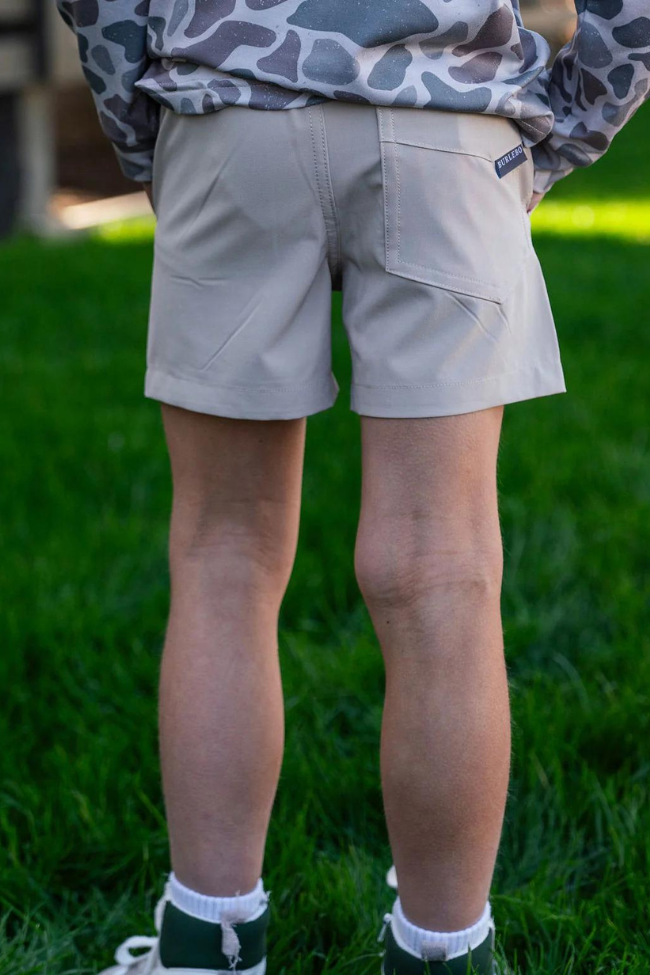 Youth Light Khaki Everyday Shorts - American Flag Pocket