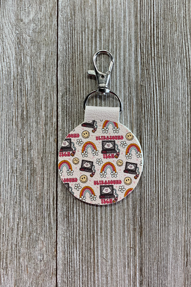 Ultrasound Tech Leather Keychain