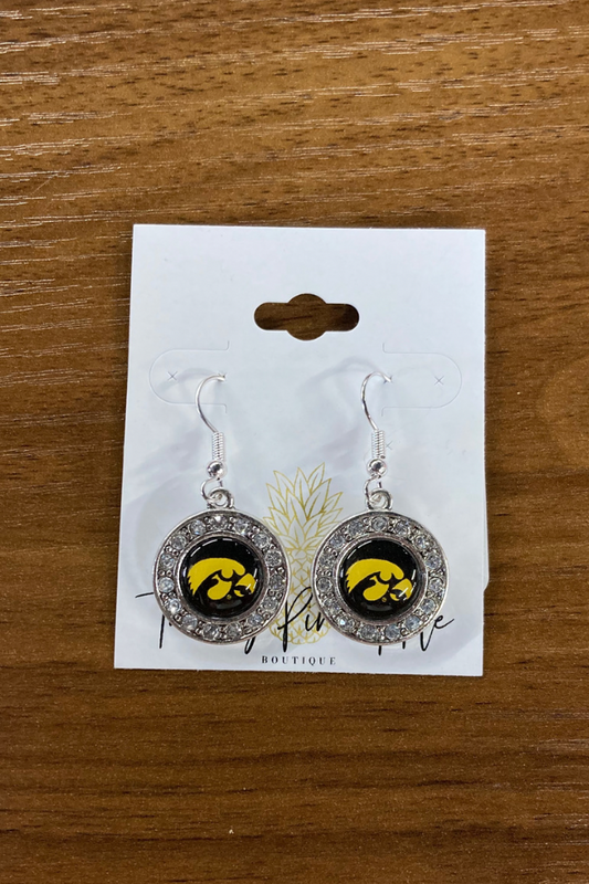 Iowa Hawkeyes Bling Earrings