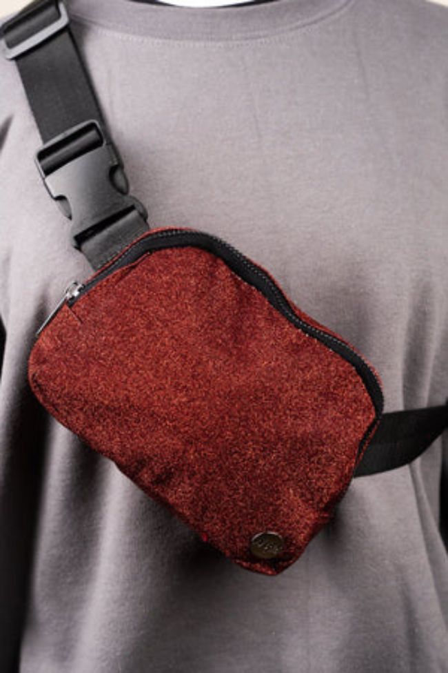 Red Glitter Belt Bag