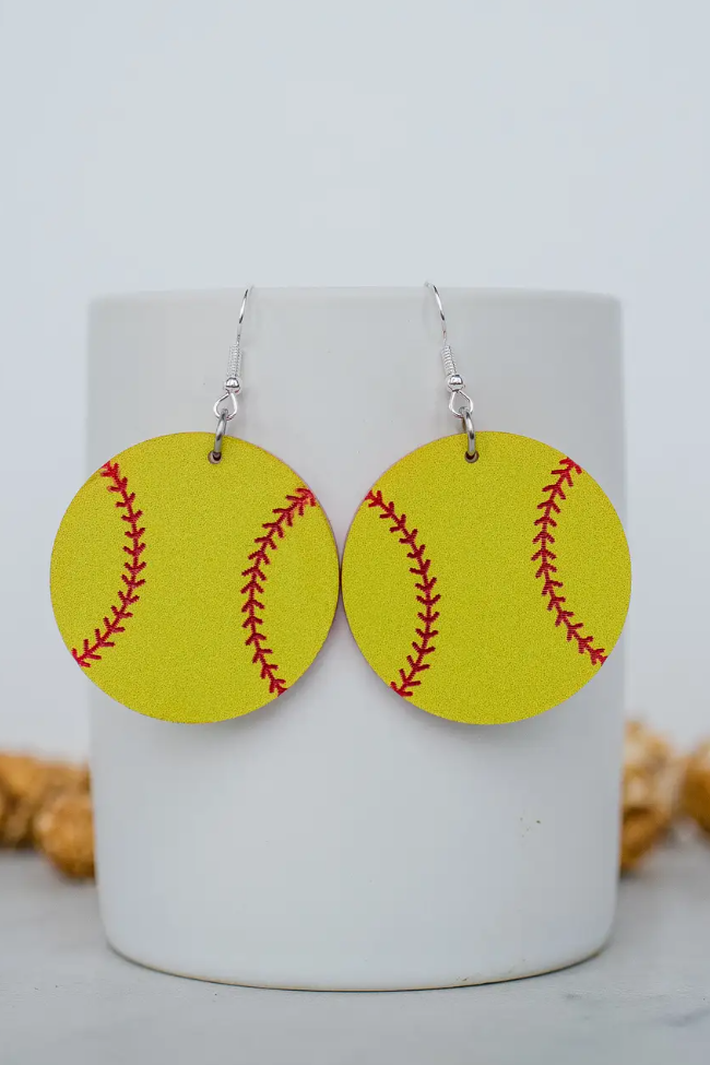 Softball Dangle Earrings