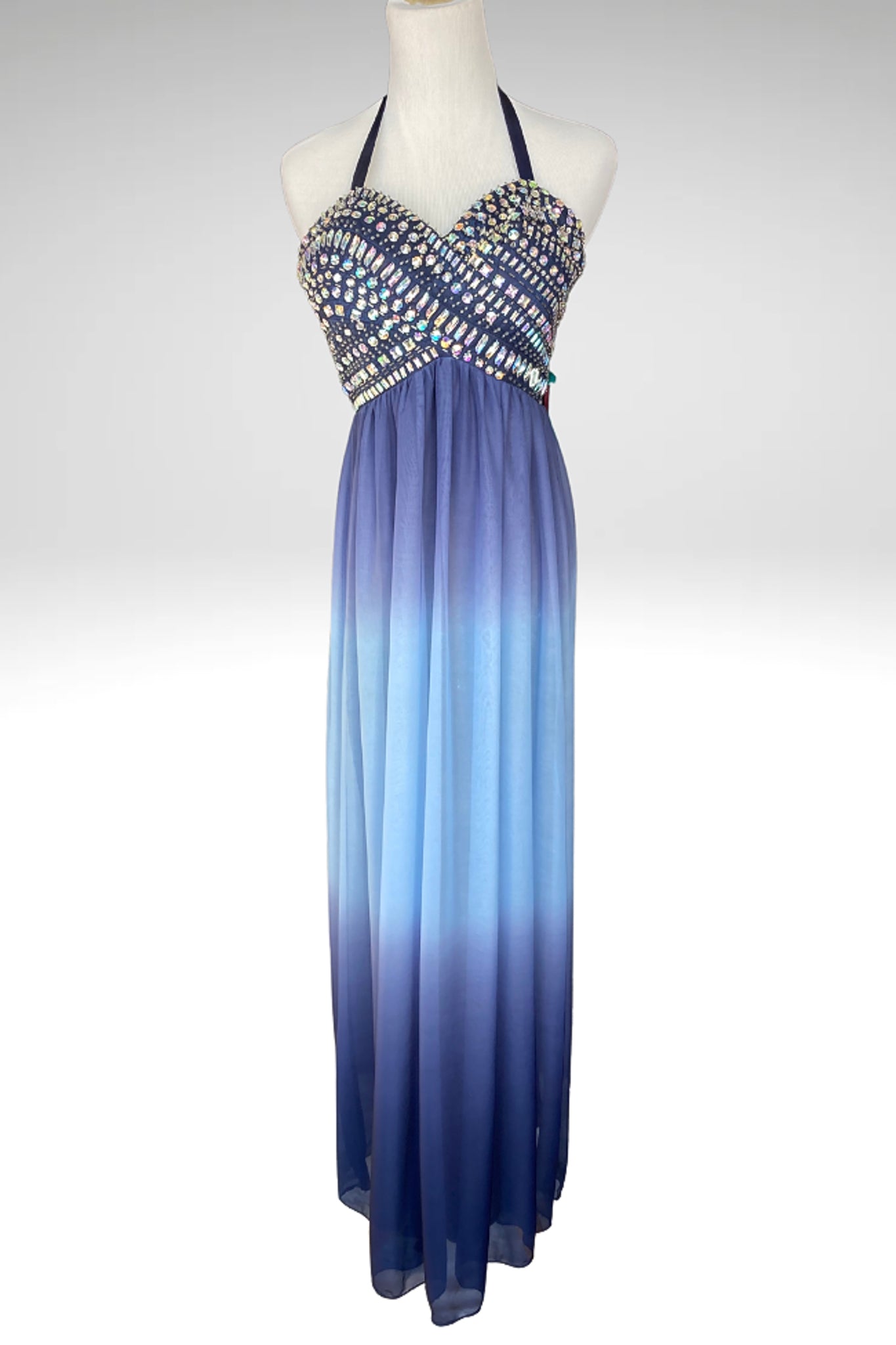 B. Smart Ombré Blue Prom Dress