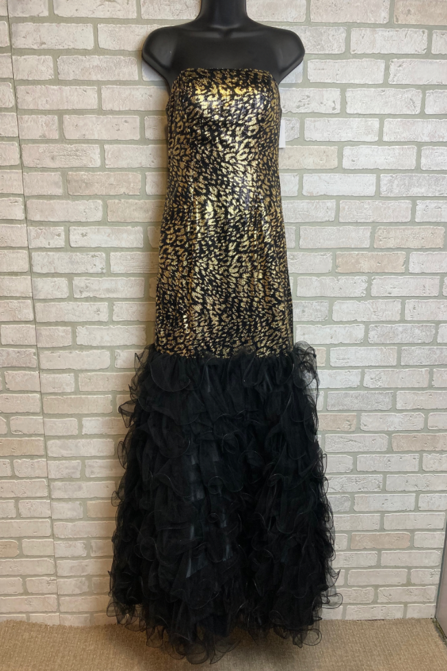 Jolene Black and Gold Prom Dress