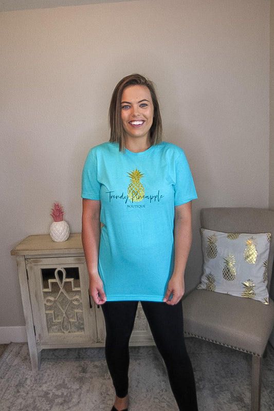 Trendy Pineapple Sea Green Top