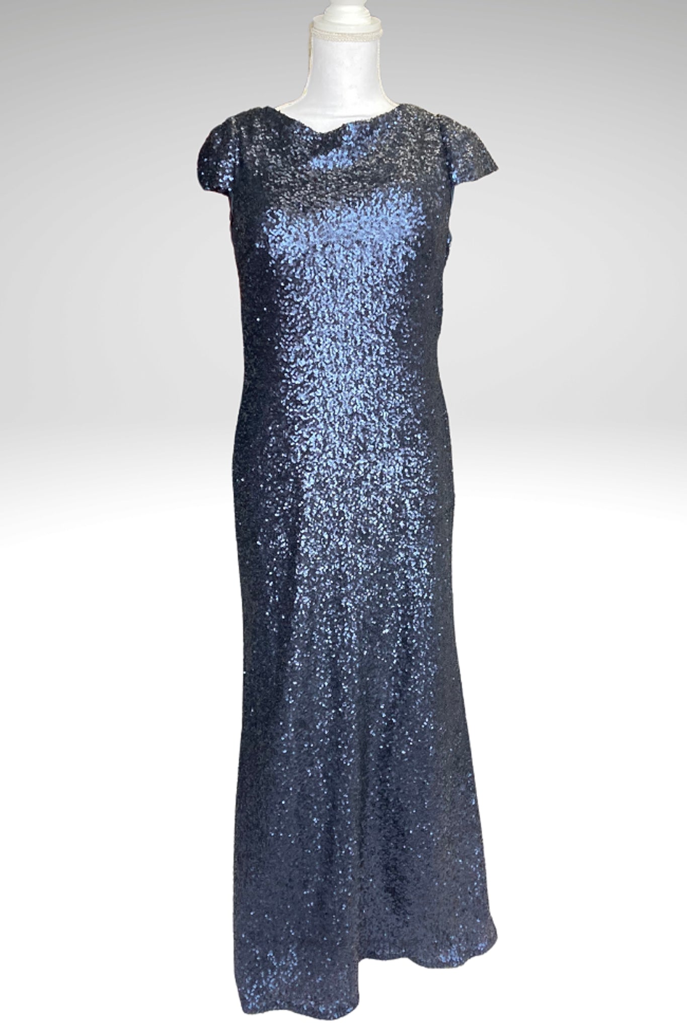 Sorella Vita Blue Sequin Prom Dress